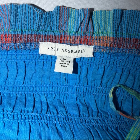 Free Assembly Women's Smocked Cropped Cotton Cami Top Tie Straps XL (16-18) - Picture 6 of 9